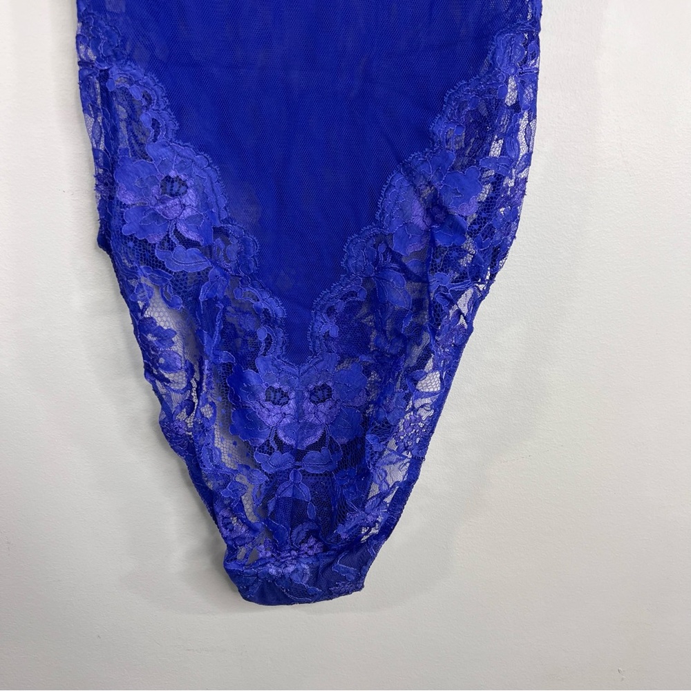 NWT 80s 90s Malizia La Perla Italian lace one piece sheer teddy bodysuit 34 / M - Picture 11 of 16